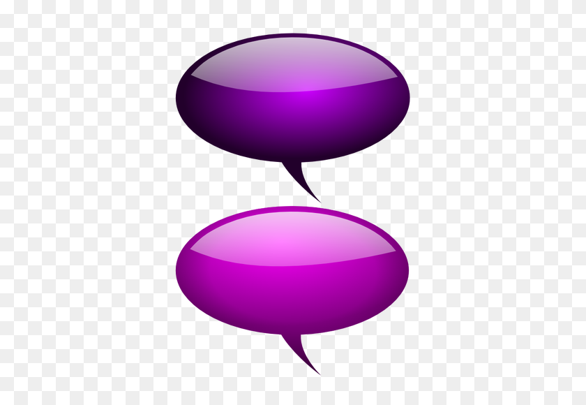 Purple Speech Bubbles With Reflections Vector Drawing Colour Full