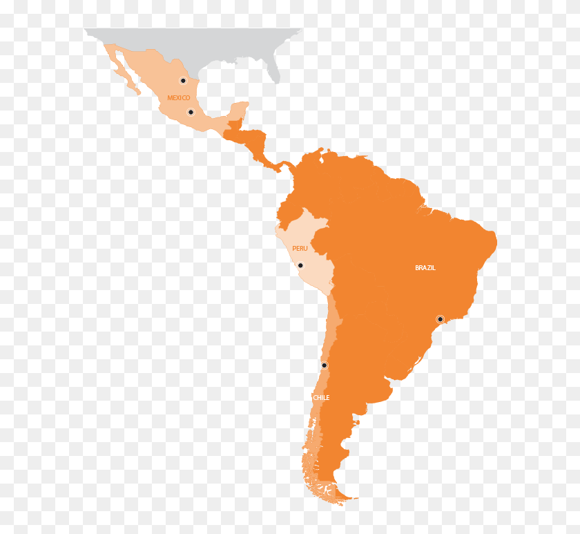 Map Latin America Latin America Map Png Transparent Png 622x698