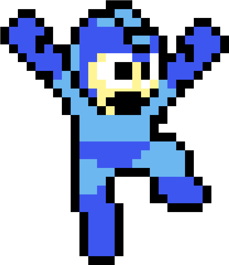 Megaman Jump - 8 Bit Megaman Transparent, HD Png Download - 810x900 ...