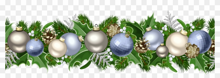 5000 X 1536 25 0 - Blue Christmas Garland Clipart, HD Png Download