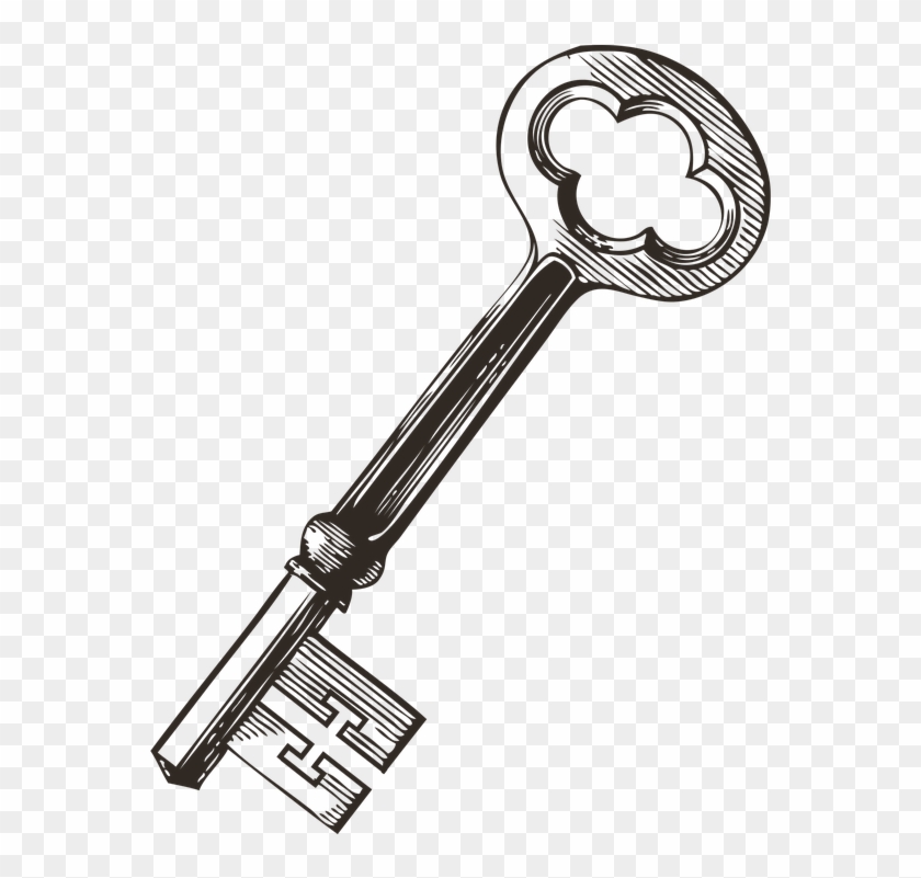 Free Clip Art Image – Vintage Key & Lock  Clip art vintage, Key drawings,  Vintage keys