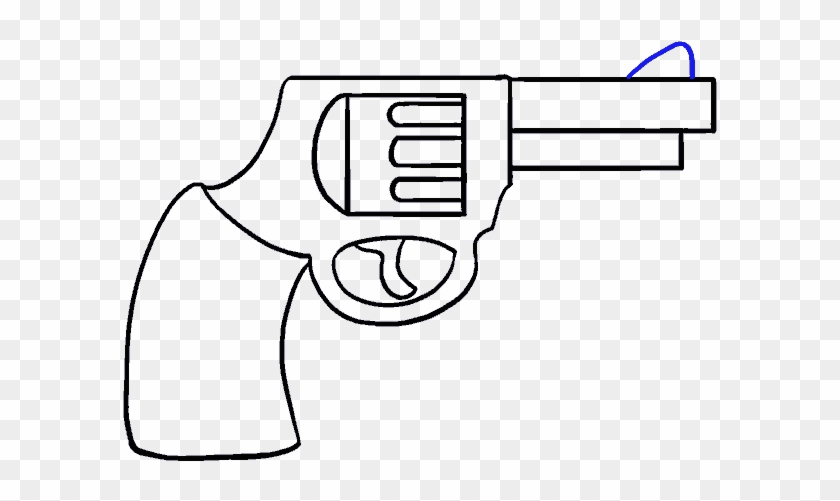 How To Draw Cartoon Revolver In Few - Cartoon Gun Drawing, HD Png