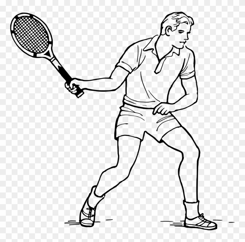 770 X 750 8 - Drawing Of A Tennis Player, HD Png Download - 770x750