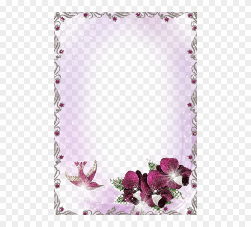 Free Png Best Stock Photos Large Silver And Purple Purple Flower Border Transparent Png Download 480x680 1050972 Pngfind