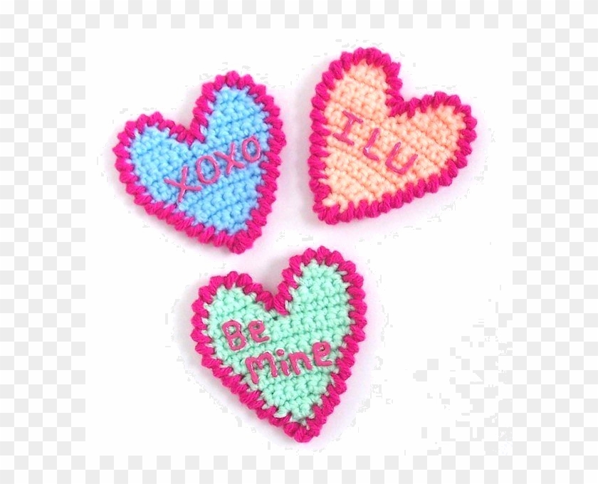 These Candy Conversation Hearts Are Cute Embellishments - Crochet, HD ...