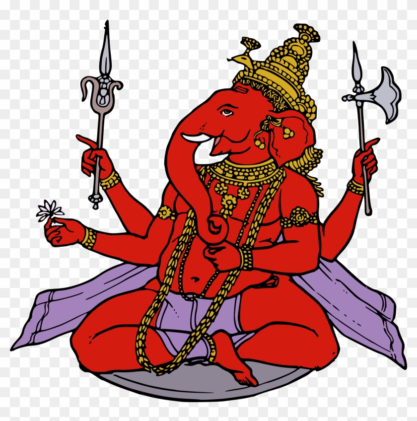 Big Image  Ganesha Drawing Coloured HD Png Download  2400x2311118057   PngFind