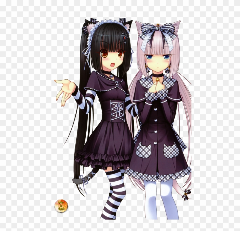 Anime Cat Girl Twins, HD Png Download - 500x729(#1101431) - PngFind