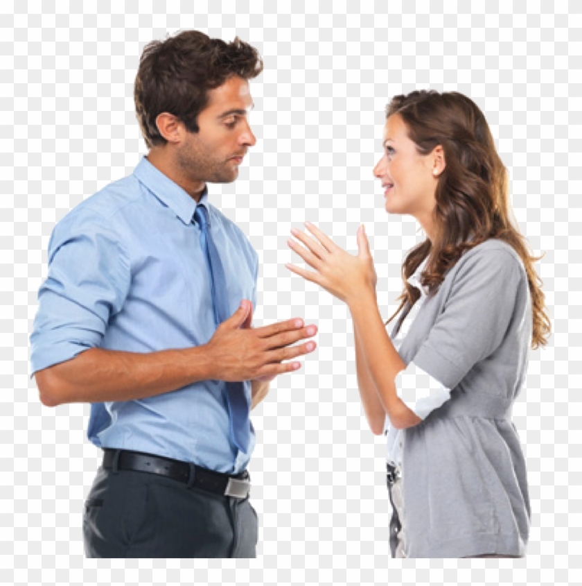 Two people talking to each other Royalty Free Vector Image