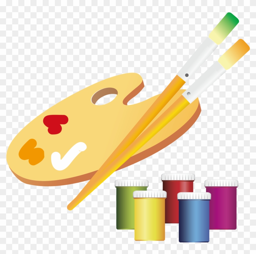 Paintbrush Clipart Pottery Painting 顏料 調 色 盤 Hd Png