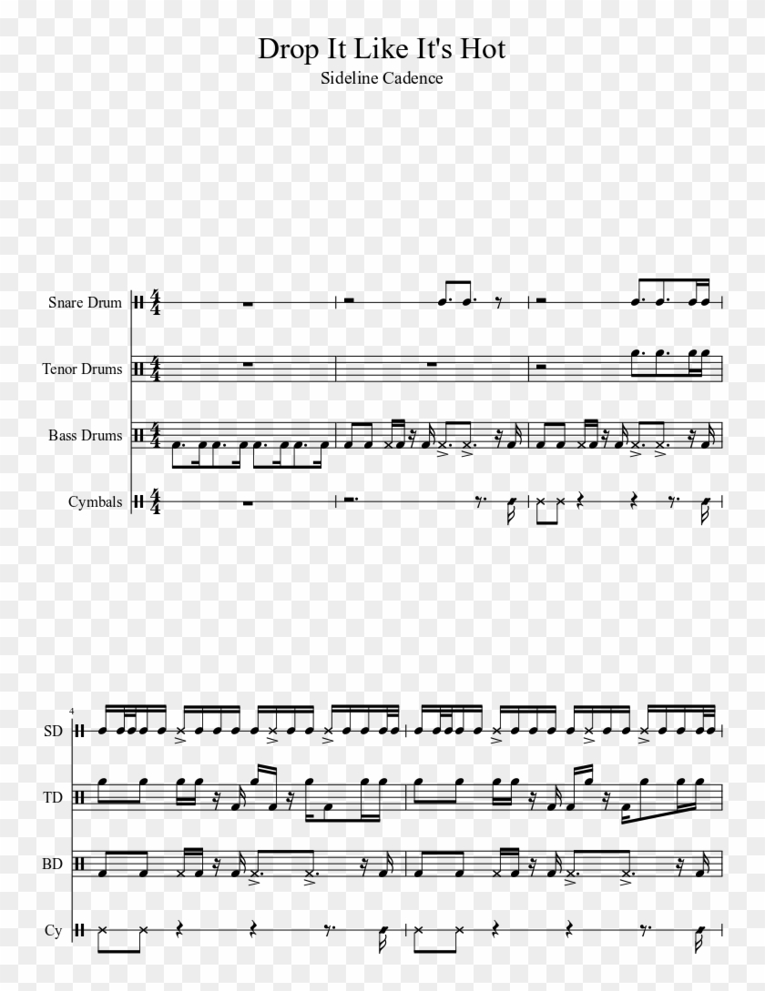 Drop It Like It S Hot Sheet Music Hd Png Download 827x1169 1140356 Pngfind