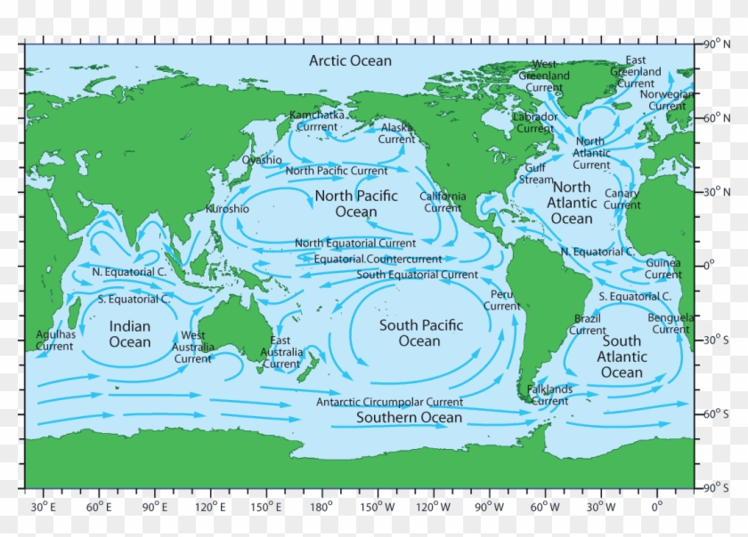 Wind - Ocean Currents Map, HD Png Download - 1056x710(#1143547) - PngFind