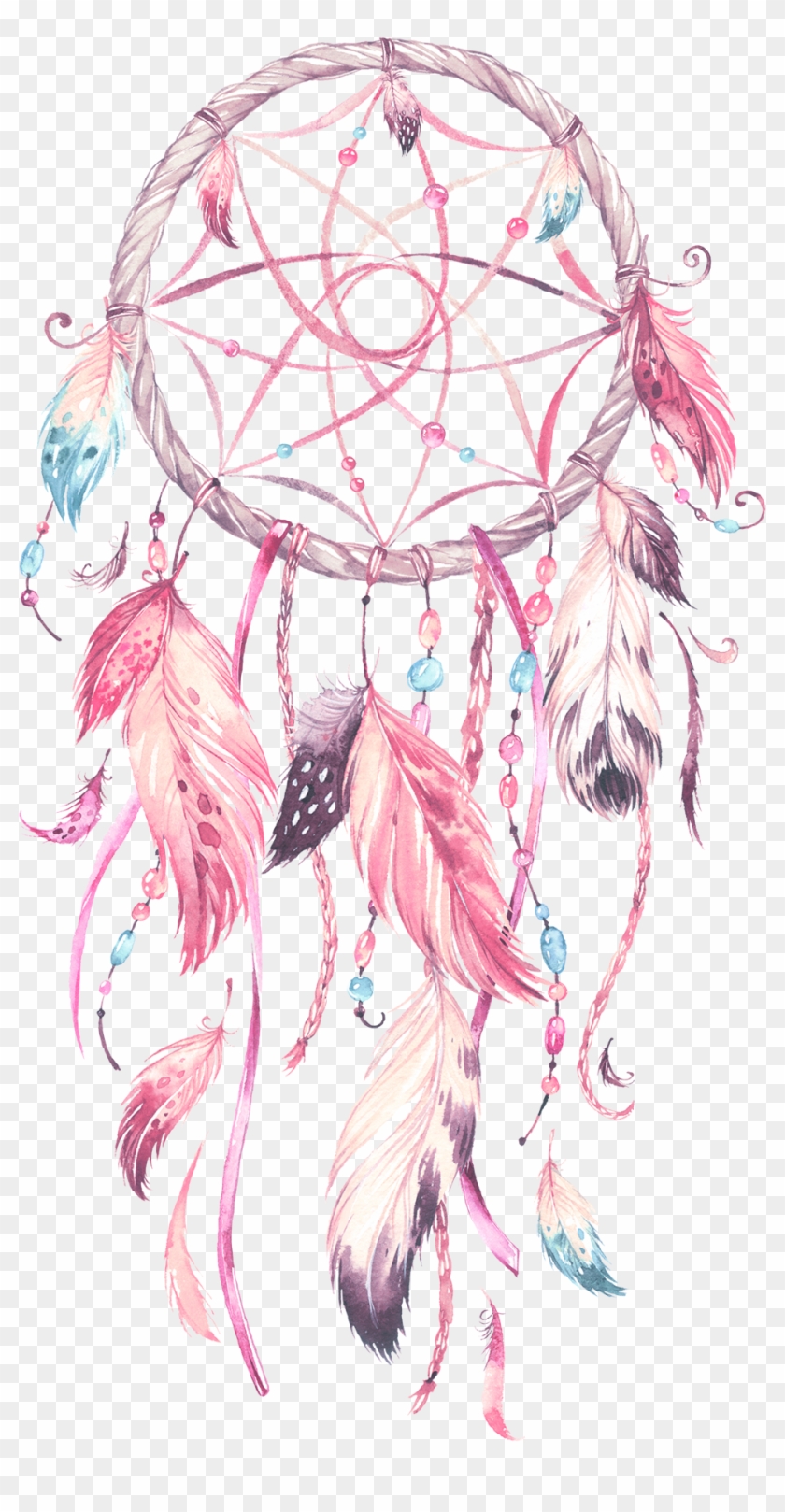 Camille 2 Z'ailes E - Pink Dream Catcher Art, HD Png Download ...