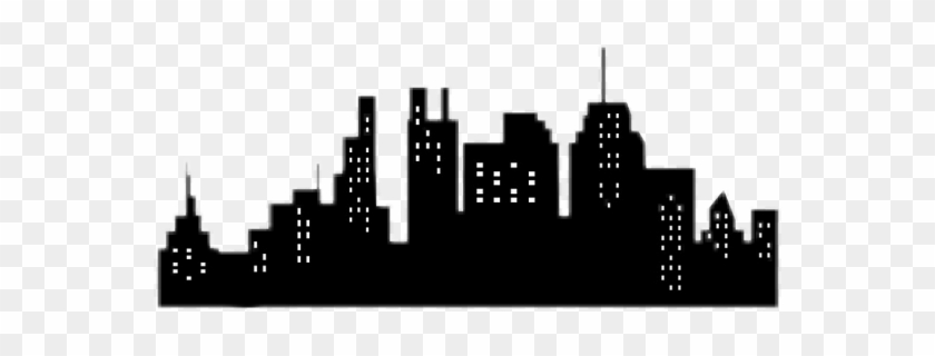 Buildings Sticker - City Silhouette Vector, HD Png Download - 564x240 ...
