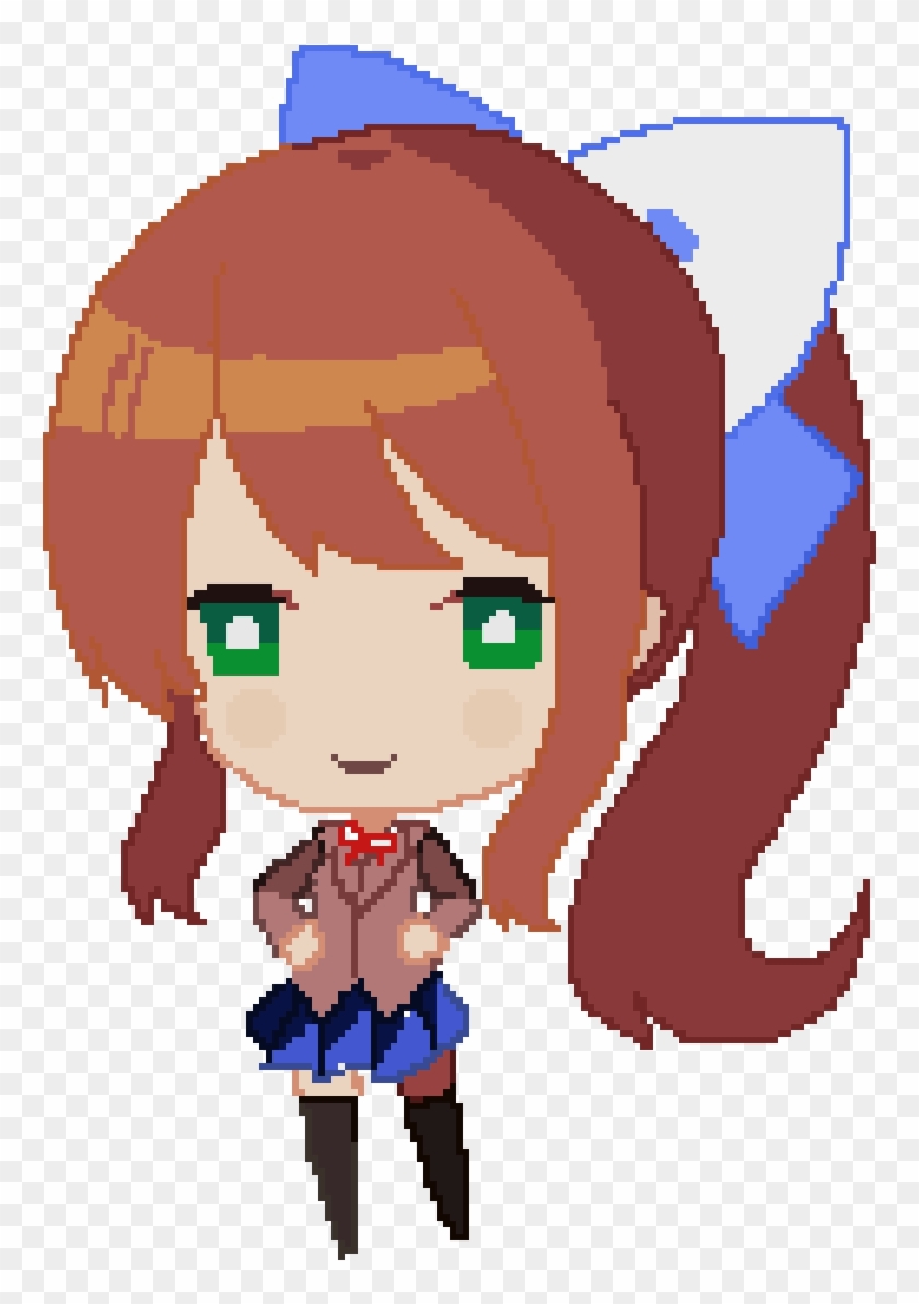 Monika Sprite Doki Doki Literature Club Monika Sticker Hd Png 9706