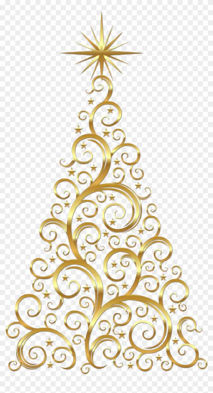 Christmas Tree Christmas Day - Gold Christmas Tree Clipart, HD Png Download - 1164x2048(#125204