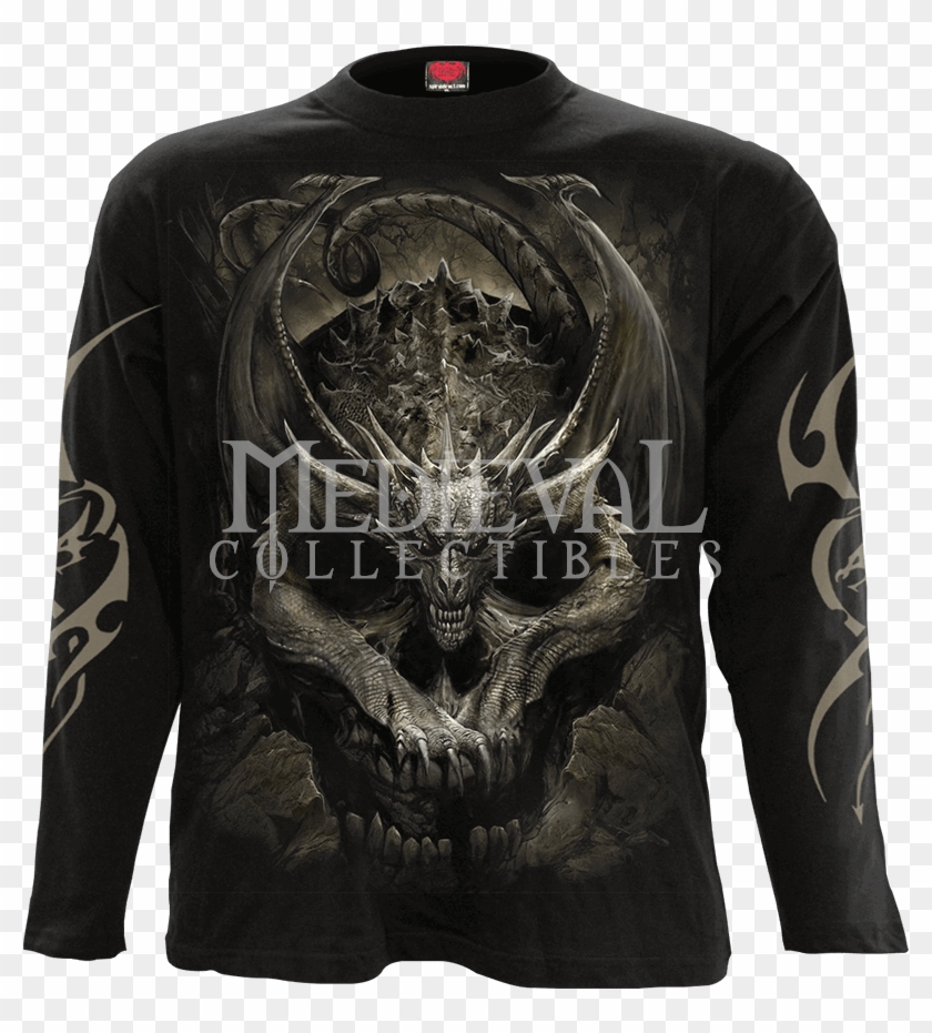 Women's Spiral Wolf Soul Longsleeve T-shirt , Png Download - Skull ...