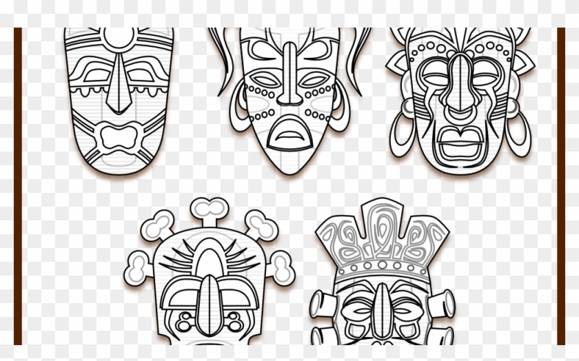 Download Tiki Mask Template Tribal Tiki Mask Hd Png Download 999x576 1296240 Pngfind