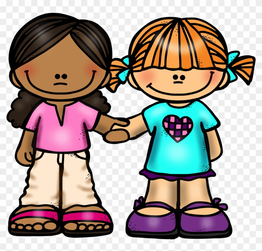 Girl Friends Holding Hands - Clip Art Two Friends, HD Png Download