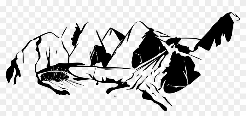 Black And White Mountain Range Download - Clip Art Black And White