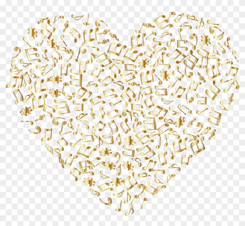 Gold Musical Heart 4 No Background Jpg Free Stock - Transparent Background  Gold Heart Png, Png Download - 2294x2013(#1312123) - PngFind