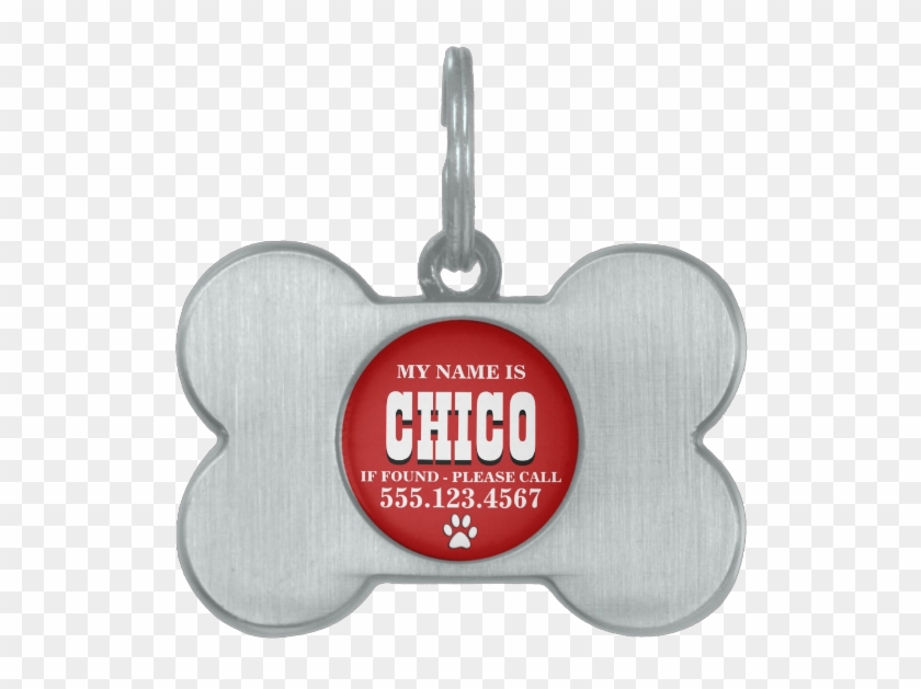 Paw Prints Red Personalized Pet Name Tag - Pet Tag, HD Png Download ...