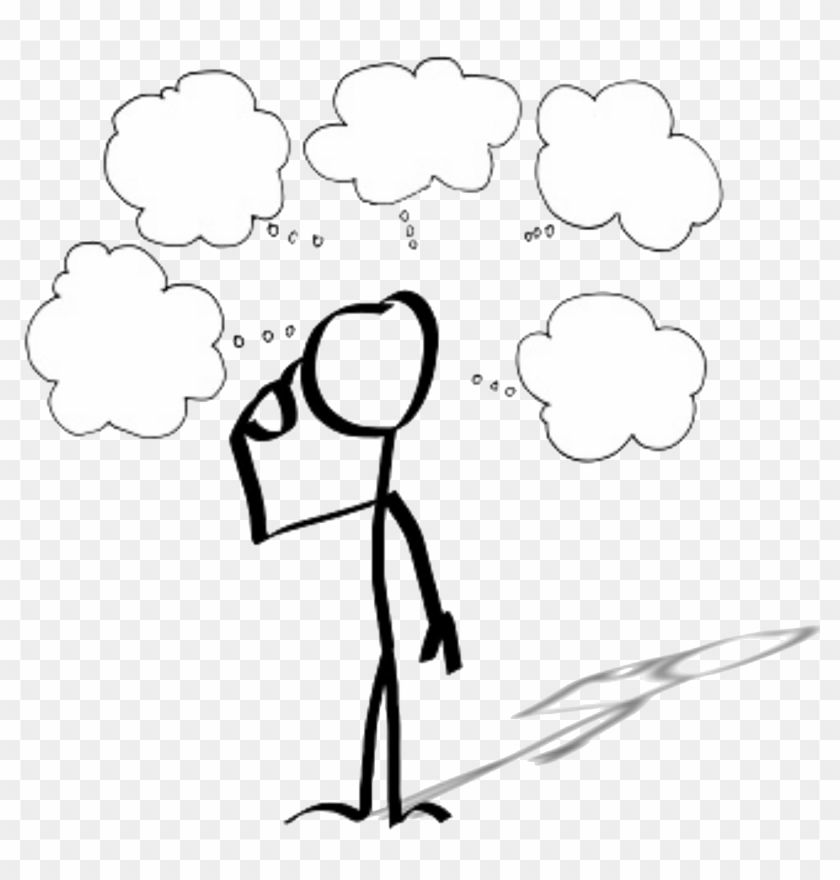 Drawing Person Thought Cartoon Stick Figure - Person With Thinking