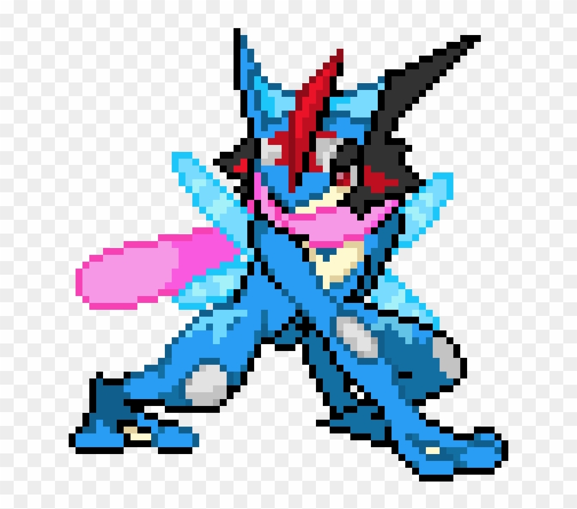 Greninja Pixel Art Grid