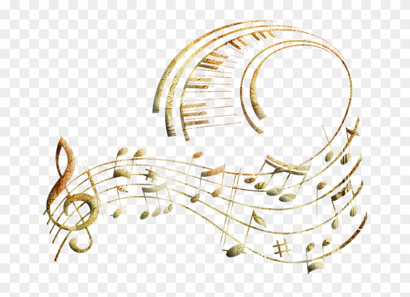 Music Notes Clipart Soundtrack - Gold Musical Notes Png, Transparent ...