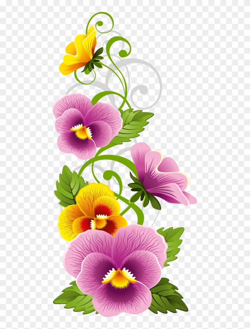 Pansy Clipart Floral Frame - Flores Animadas Png Para Photoscape,  Transparent Png - 485x1024(#147008) - PngFind