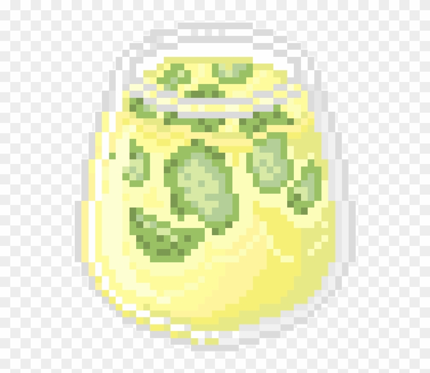 Pixel Food Kawaii Lemon Lemonade Mojito Green Yellow - Circle, HD Png