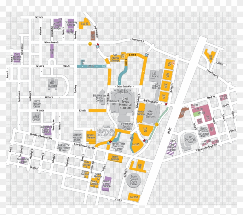 Map Of Football Parking - Texas Football Parking Pass Map, HD Png Download  - 970x814(#1438945) - PngFind