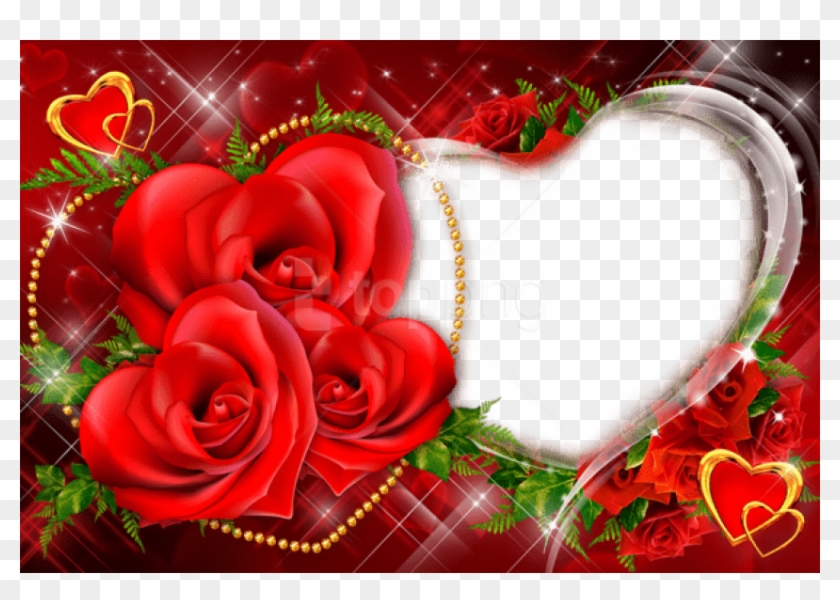 Free Png Transparent Red Roses Heart Frame Background - Love Frames For  Photos Free Download, Png Download - 850x567(#1512797) - PngFind