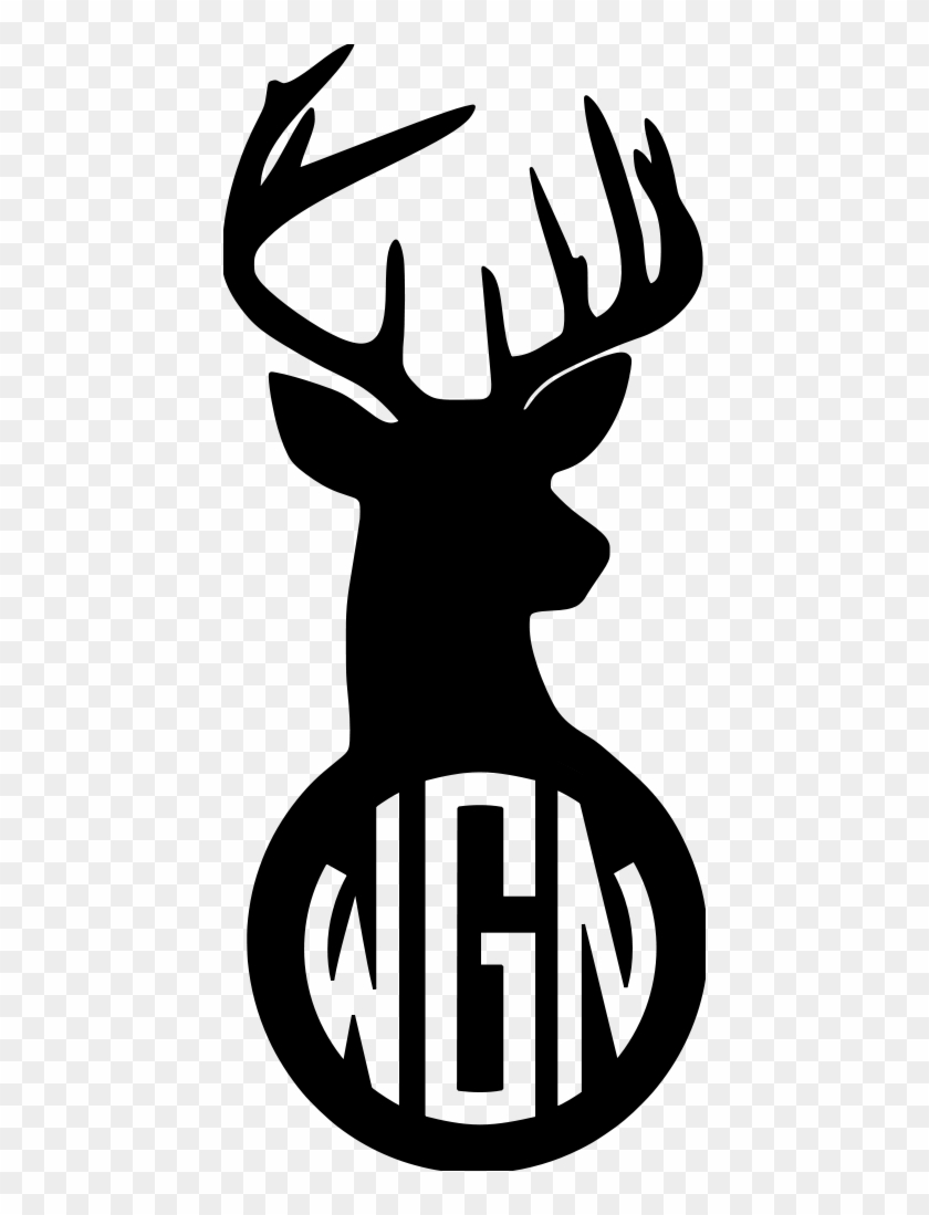 Download Deer Head Monogram File Size Deer Head Silhouette Hd Png Download 436x1019 1519689 Pngfind