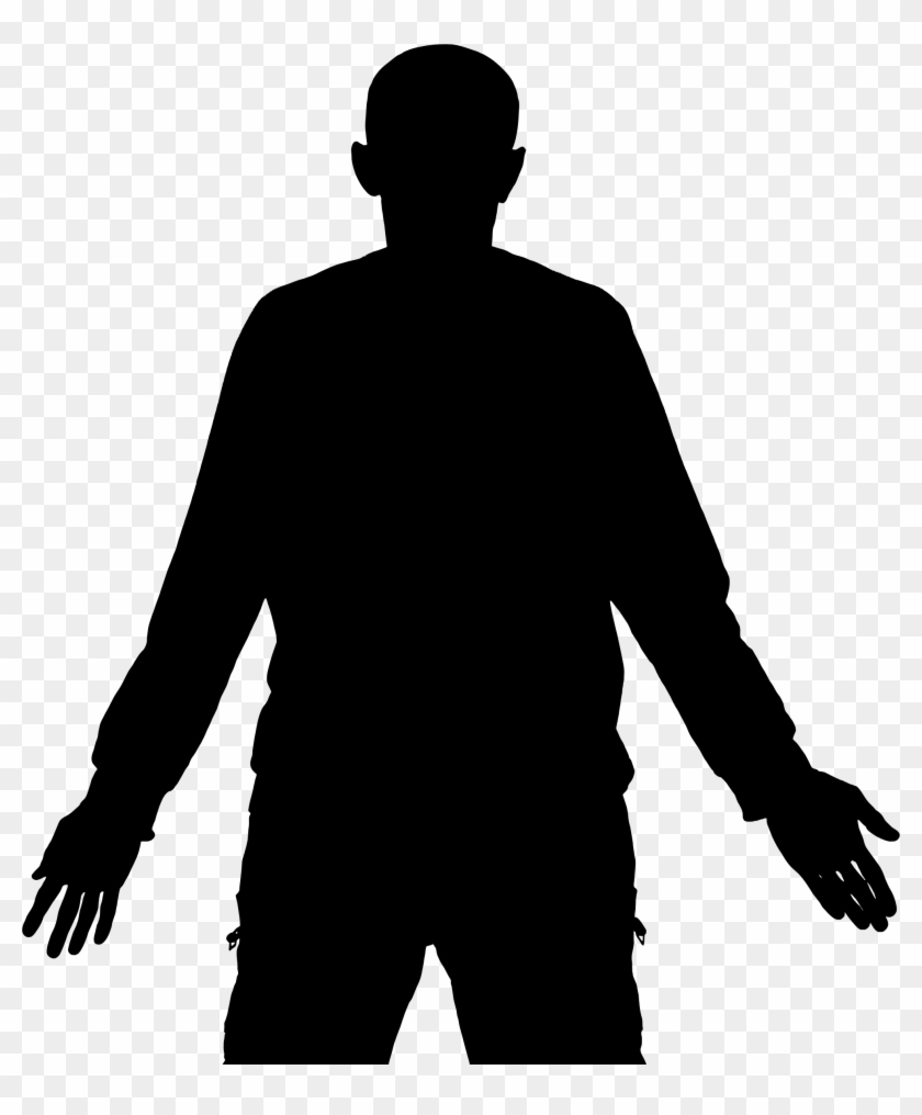 Clipart - Silhouette Of Man With Arms Out, HD Png Download - 2018x2347 ...