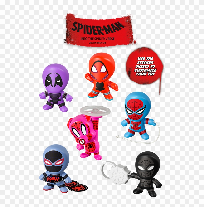Spiderman Coloring And Activity Sheets Spider Man Into The Spider Verse Mcdonalds Toys Hd Png Download 587x800 1580893 Pngfind
