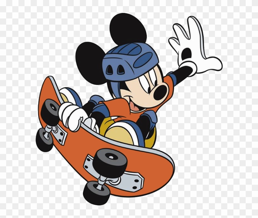 Aan de overkant Beurs menu Skateboarding Clipart Mickey Mouse Clubhouse - Mickey Mouse On A Skateboard,  HD Png Download - 631x644(#168158) - PngFind
