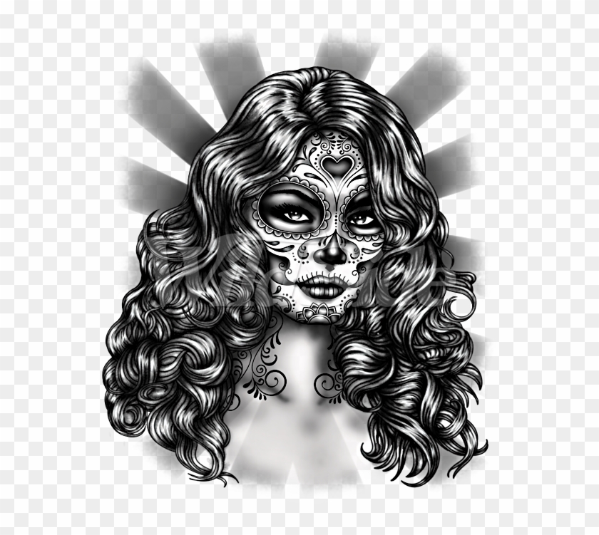 Dia De Los Muertos Girl - Dia De Los Muertos Girl Drawing, HD Png ...