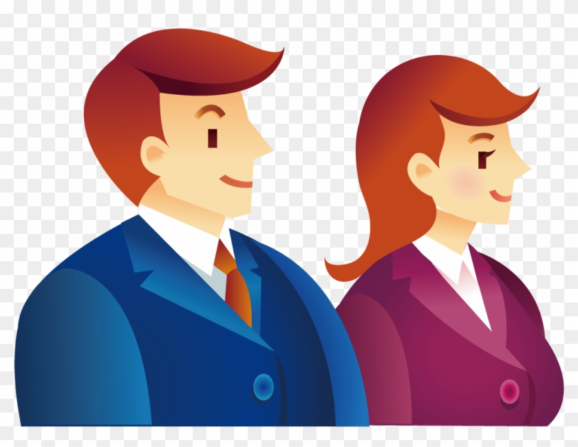 business man and woman clipart