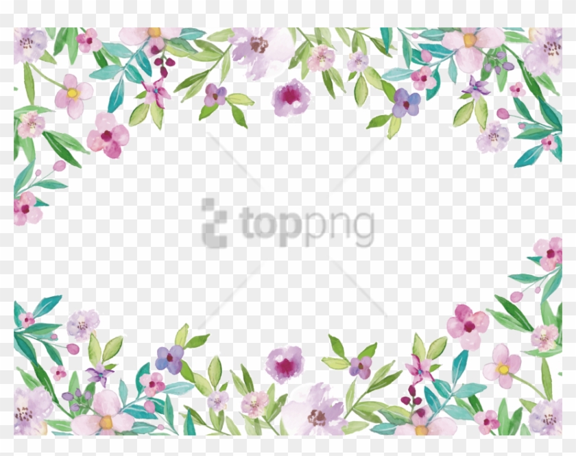 Download Watercolor Flowers Border Png | PNG & GIF BASE