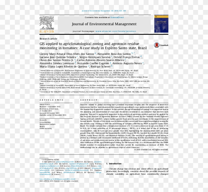 Gis Applied To Agriclimatological Zoning And Agrotoxin - Carbonate ...