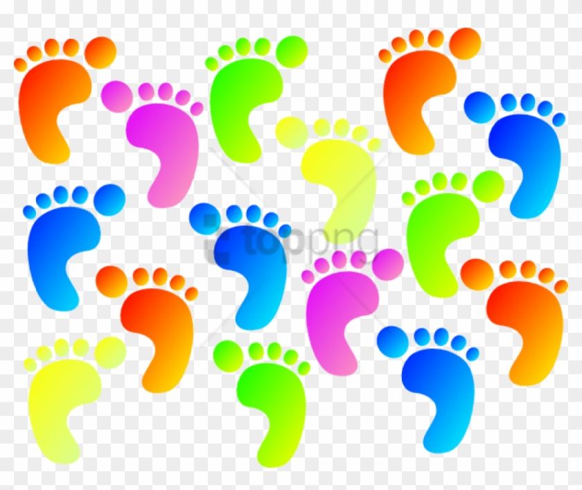 colourful footsteps clipart
