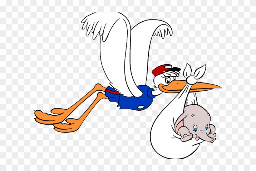 Baby Dumbo And Stork Hd Png Download 640x480 Pngfind