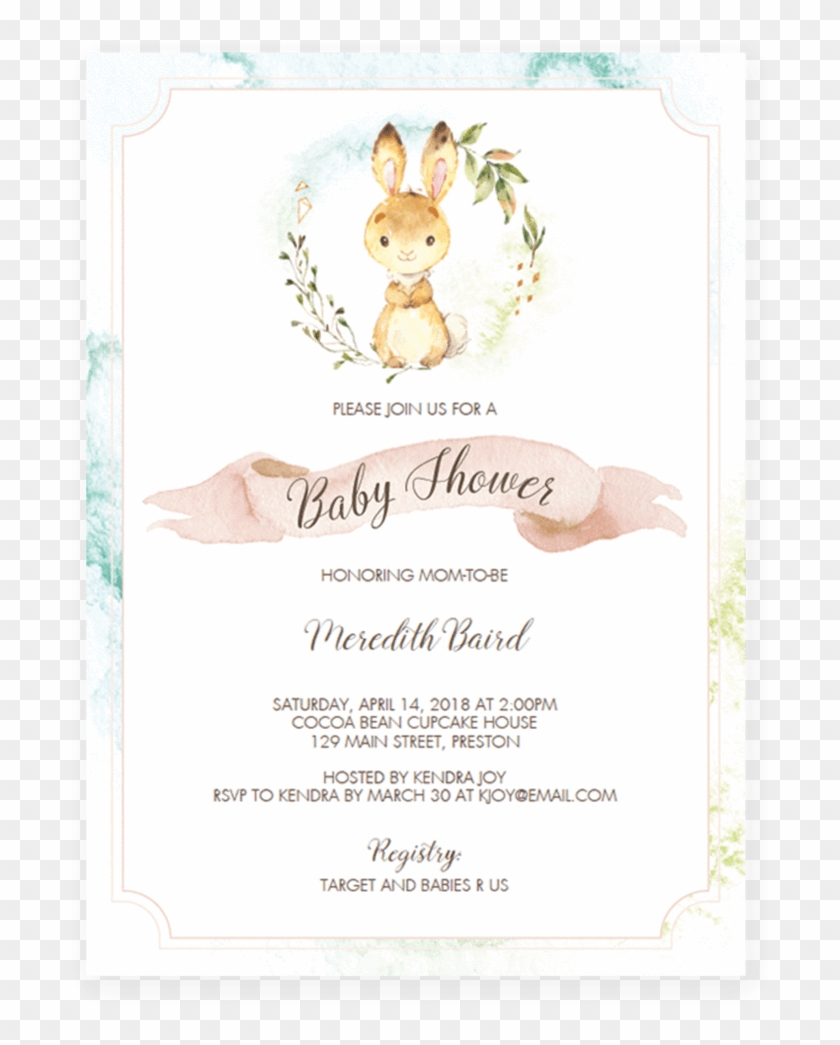 Bunny Baby Shower Invitation Template By Littlesizzle Rabbit Hd Png Download 819x1024 1754969 Pngfind