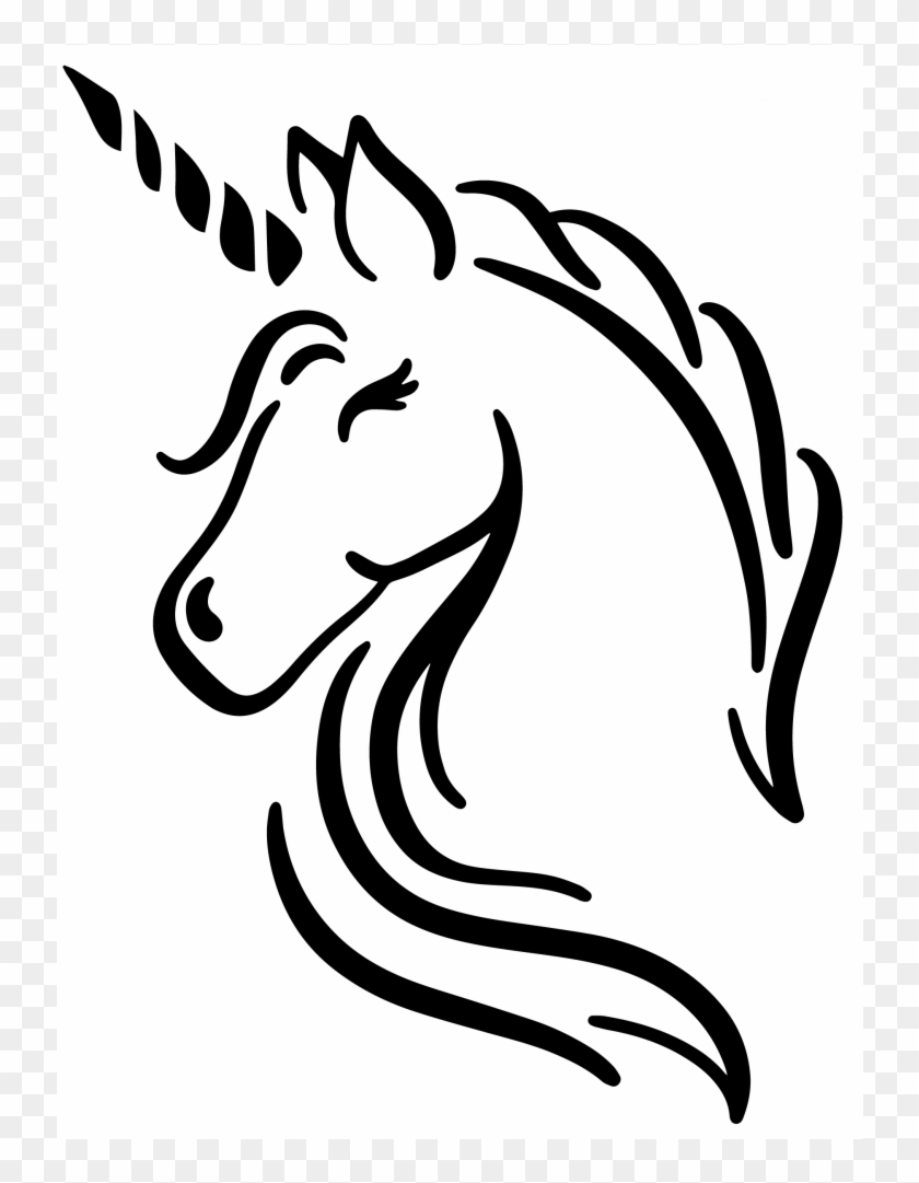 black and white unicorn head