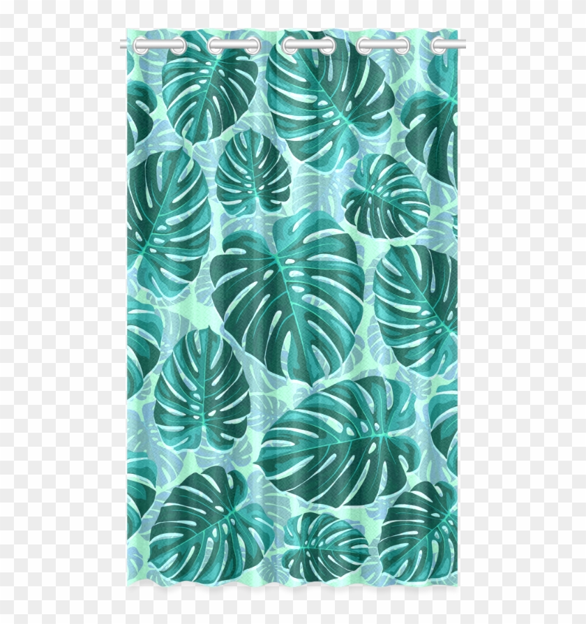 Tropical Leaf Monstera Plant Pattern New Window Curtain Motif Hd Png Download 1000x1000 Pngfind