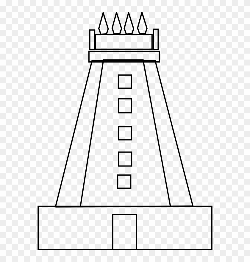 easy hindu temple drawing