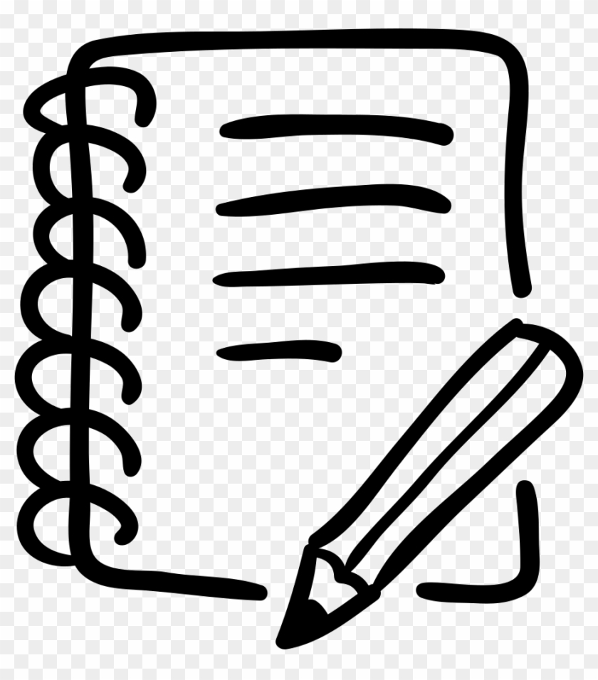 Download Svg Freeuse Library Hand Drawn Writing Tools Svg Png Notebook Icon Png Transparent Png 898x980 1799792 Pngfind
