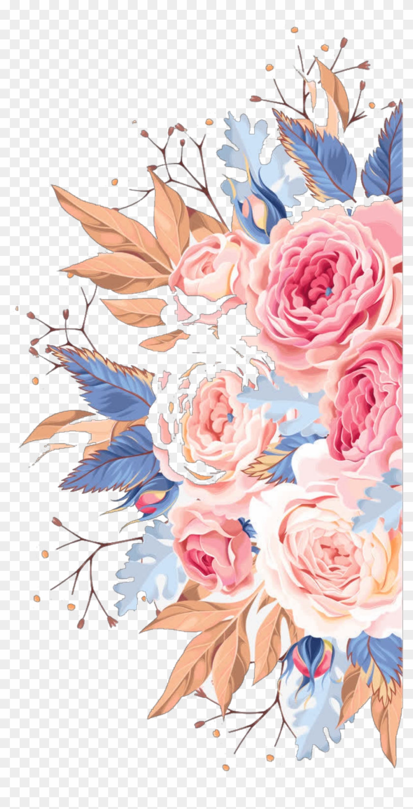 ftestickers watercolor flowers border colorful transparent free watercolor flower hd png download 1024x1870 1829216 pngfind transparent free watercolor flower hd