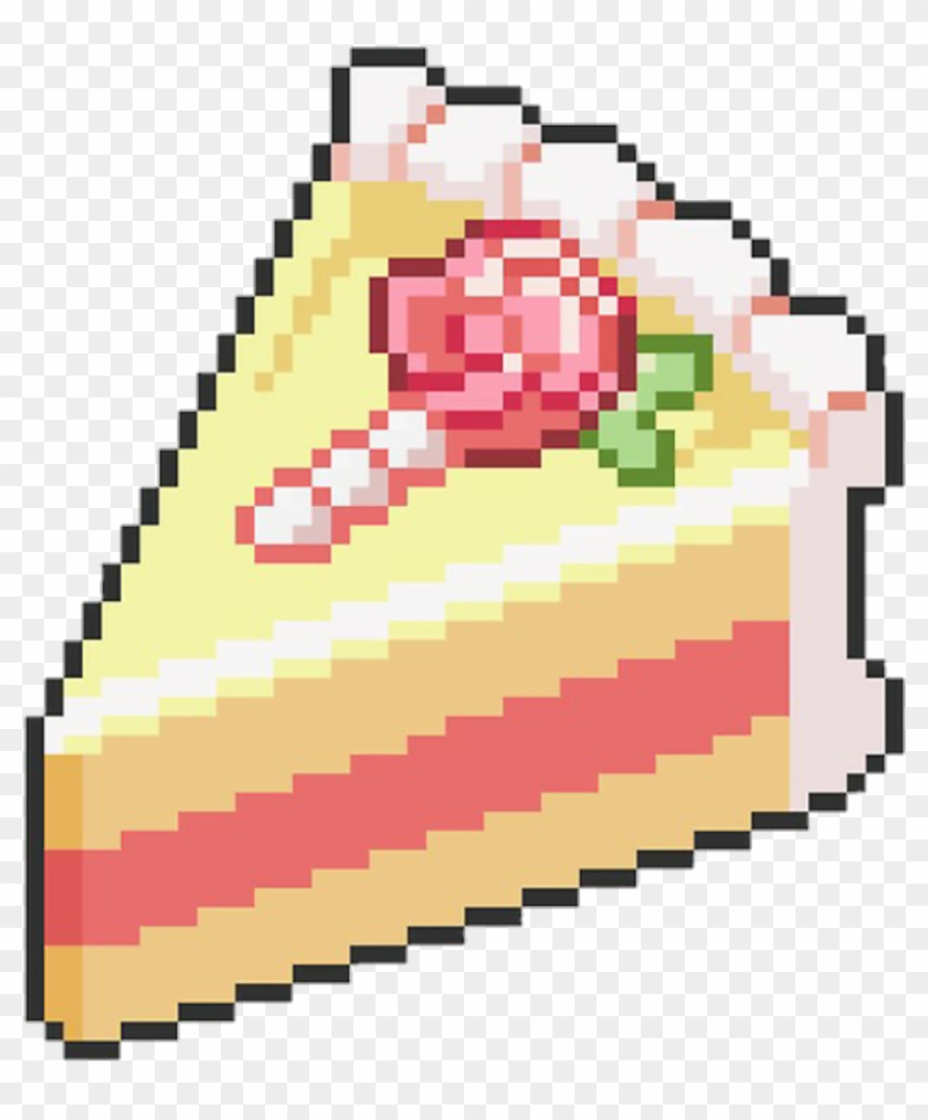 #food #pixel #cake #png #tumblr #pastel #pink #yellow - Pixel Art Food