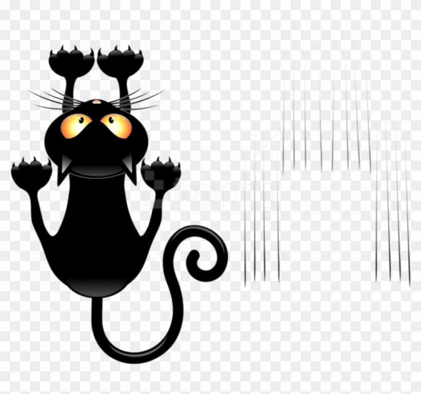 Free Png Download Black Cat And Scratches Transparent - Cat Scratching ...